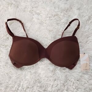 Lively No-wire Push Up Bra style 45620. Mesh Inner Plunge and Trim. Convertible